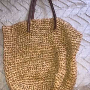 Lovestitch Straw Bag with Handles